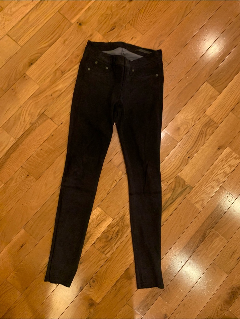 Rag&Bone Low Rise Black Suede Skinny Pants Size 27